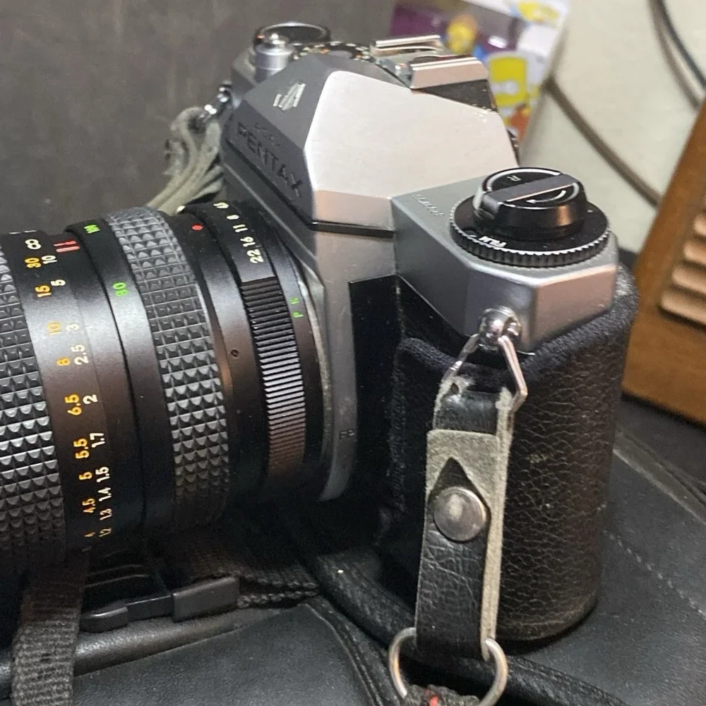 Vintage Pentax Asahi KM Camera w/ Toyo Optics Zoom Lens Nice See Pics W/ Case B2